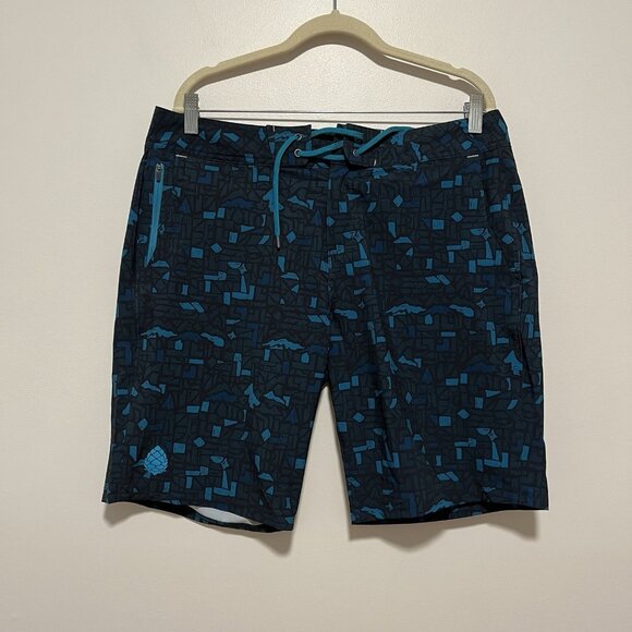 Stio NWT 2330 CFS Board Short in Blue Tap Shoe Print Size 34 - Picture 1 of 7